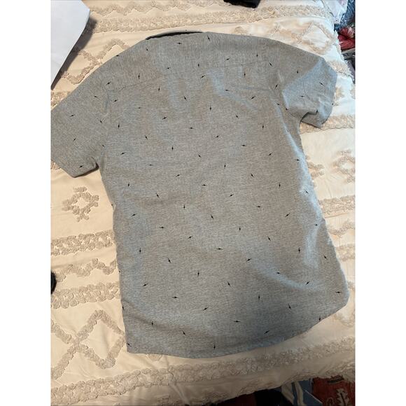 Molokai Surf Co Mens Gray Short Sleeve Button Up Shirt Size M lightning bolts - Picture 9 of 9